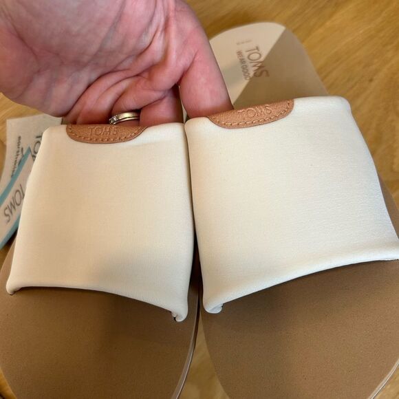 TOMS White Repreve Jersey Slide Sandals - Picture 5 of 6
